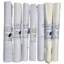 10 lankaa/cm ecru kirjontakangaspala