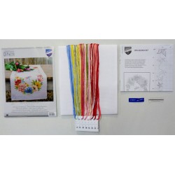 Värikkäät kukat -ristipistokaitaliina PN-0183727