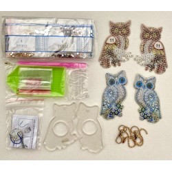 Sininen ja ruskea pöllö -timanttimaalausavaimenperät DYSK12