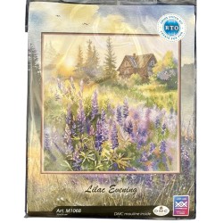 Lilan värinen ilta -ristipistotyö M1068