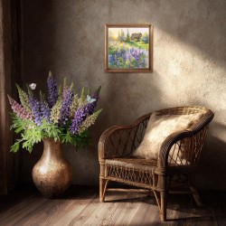 Lilan värinen ilta -ristipistotyö M1068