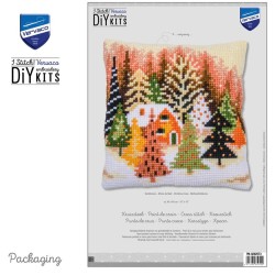 Joulukuuset-ristipistotyyny PN-0202573