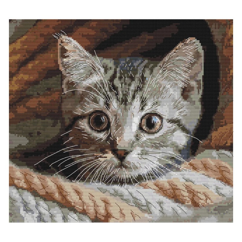 Viiksekäs vakooja -ristipistotyö SANU-10