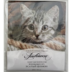 Viiksekäs vakooja -ristipistotyö SANU-10