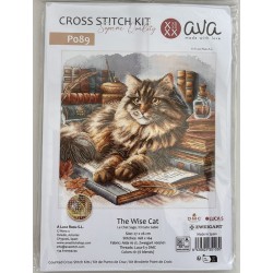 Viisas kissa -ristipistotyö P089