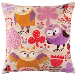 Viisaat pöllöt -ristipistotyyny CU004