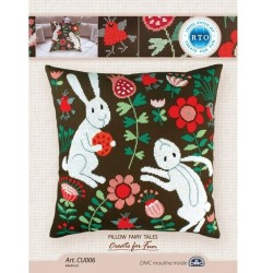 Leikkisät puput -ristipistotyyny CU006