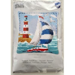 Majakka ja purjevene -ristipistotyyny PN-0021781