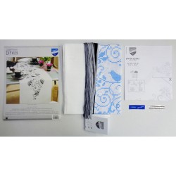 Kukat ja linnut -ristipistokaitaliina PN-0012995