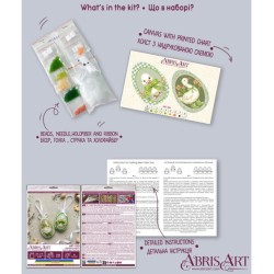 Pääsiäisvieraat-helmikirjontatyö ABT-058