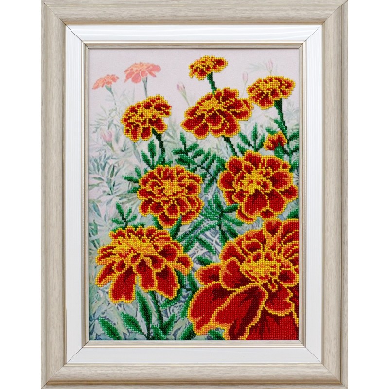 Samettikukat-helmikirjontatyö TN-0864