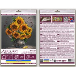 Auringonkukat-helmikirjontatyö AM-269