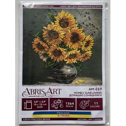 Auringonkukat-helmikirjontatyö AM-269