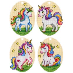 Sateenkaari-yksisarviset-ristipistokoristeet 209CS