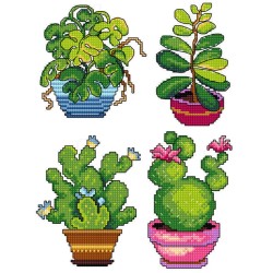 Kasvit kukkaruukuissa -ristipistokoristeet 204CS