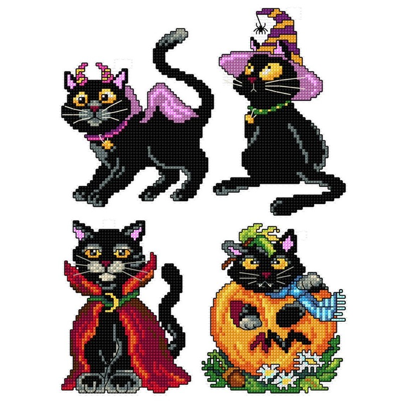 Halloweenkissat-ristipistokoristeet 146CS