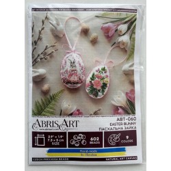 Pääsiäispupu ja kukat -helmikirjontatyö AMT-060