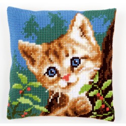 Kissa puussa -ristipistotyyny PN-0156599