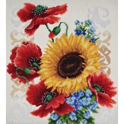 Kesäkukat-helmikirjontatyö TN-0793