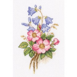 Villiruusut ja sinikellot -ristipistotyö C325
