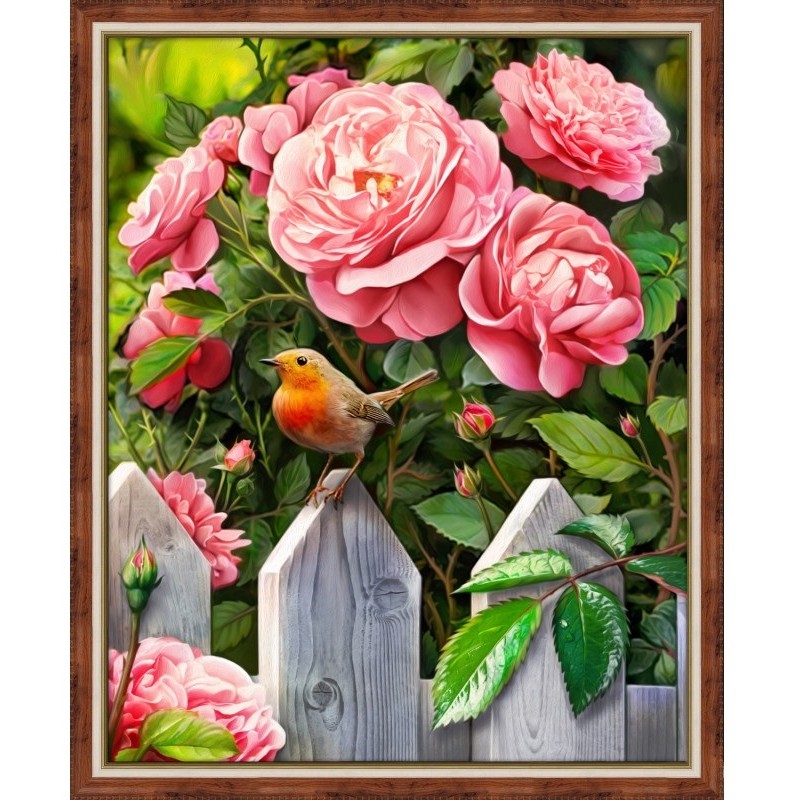 Lintu puutarhassa -timanttimaalaus AM1743