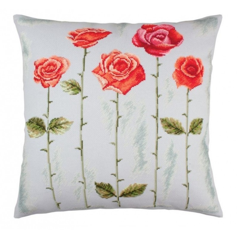 Missä kukat kasvavat -ristipistotyyny CU023