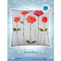 Missä kukat kasvavat -ristipistotyyny CU023