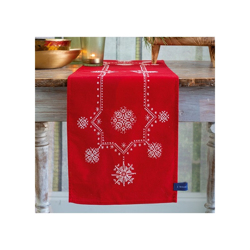 Lumihiutaleet-ristipistokaitaliina PN-0155278