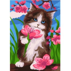 Kissa ja kukat -maalaa...