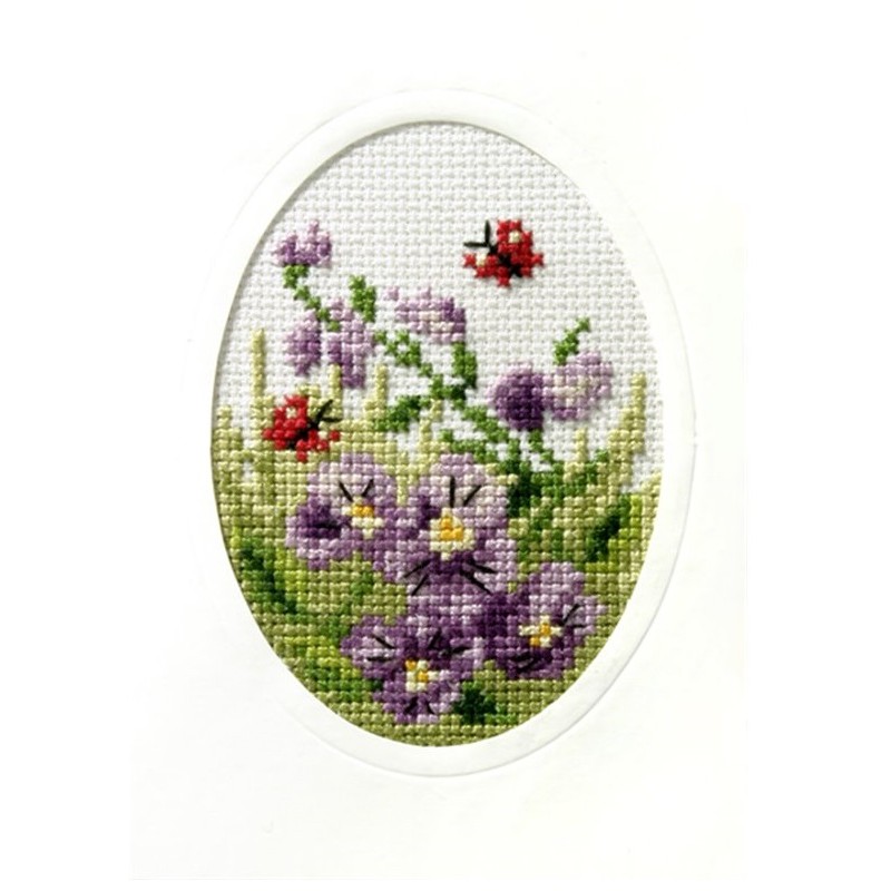 Lilat kukat -ristipistokortti  6096