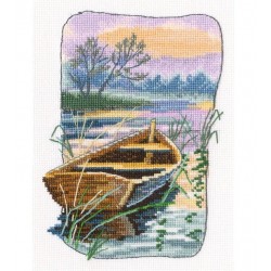 Soutuvene iltaruskossa-ristipistotyö C350