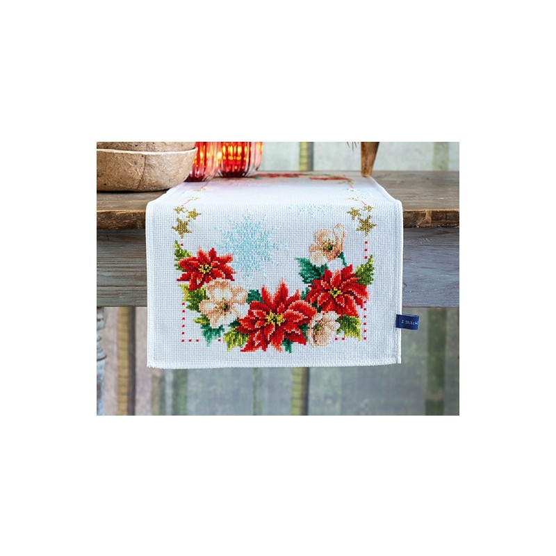 Joulukukat-ristipistokaitaliina PN-0155487